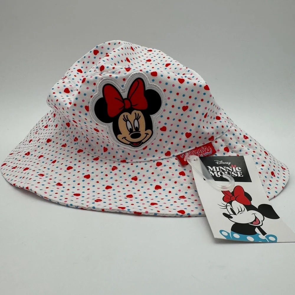 Disney‎ Minnie Mouse Girls 2 Piece Hat Set Bucket Hat Baseball Cap One Size NWT